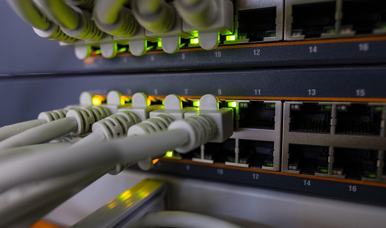 telecommunication equipment in rack